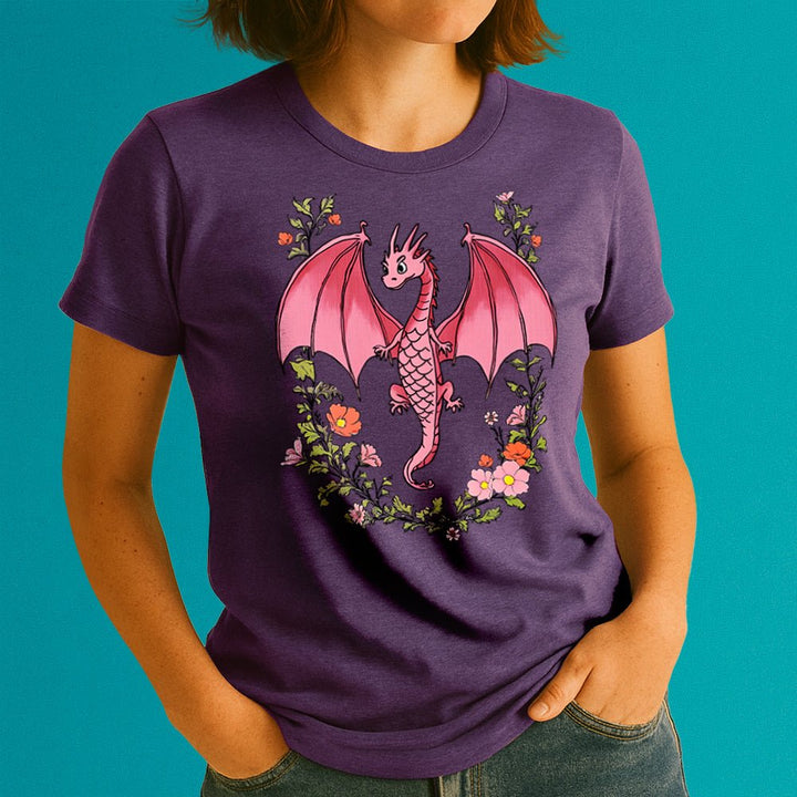 Floral Dragon Crewneck Tshirt - Loftipop