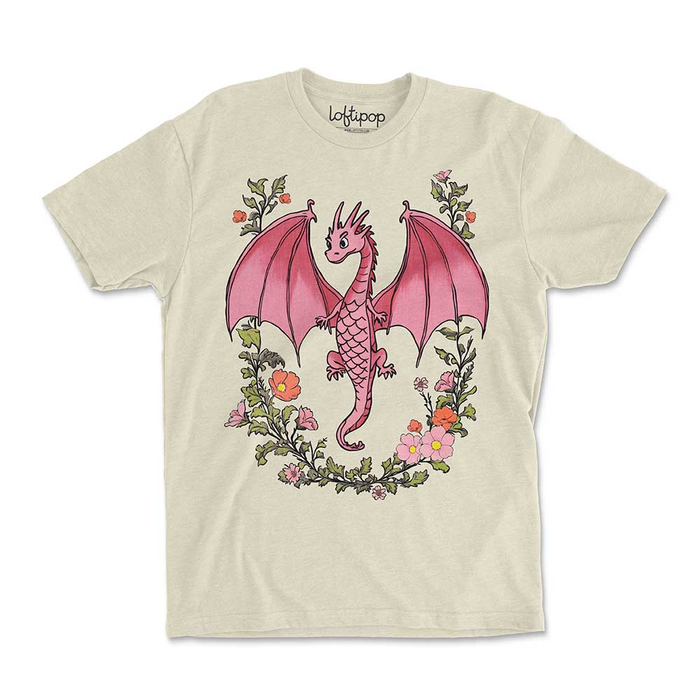 Floral Dragon Crewneck Tshirt - Loftipop