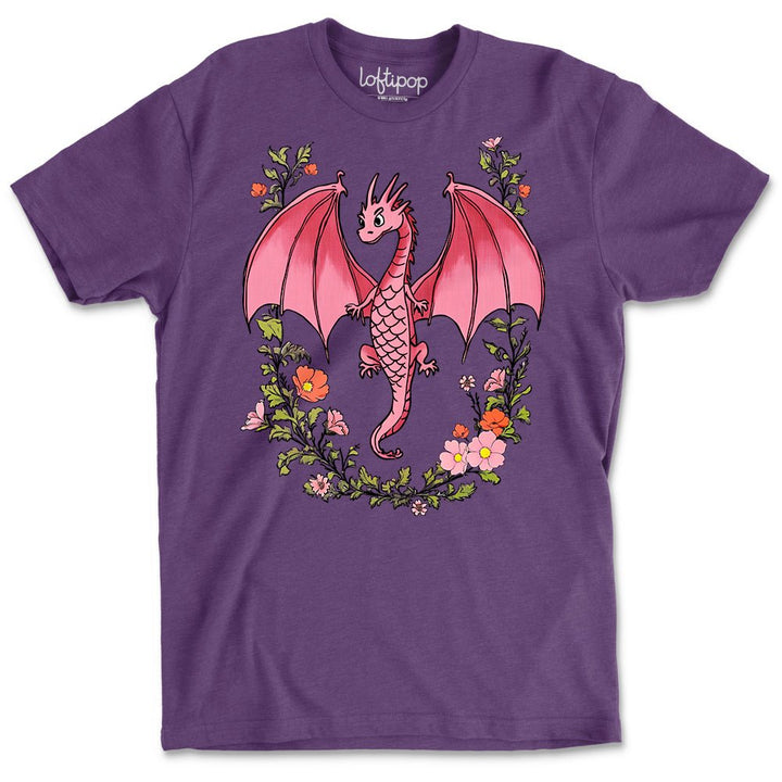Floral Dragon Crewneck Tshirt - Loftipop