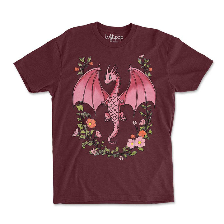 Floral Dragon Crewneck Tshirt - Loftipop