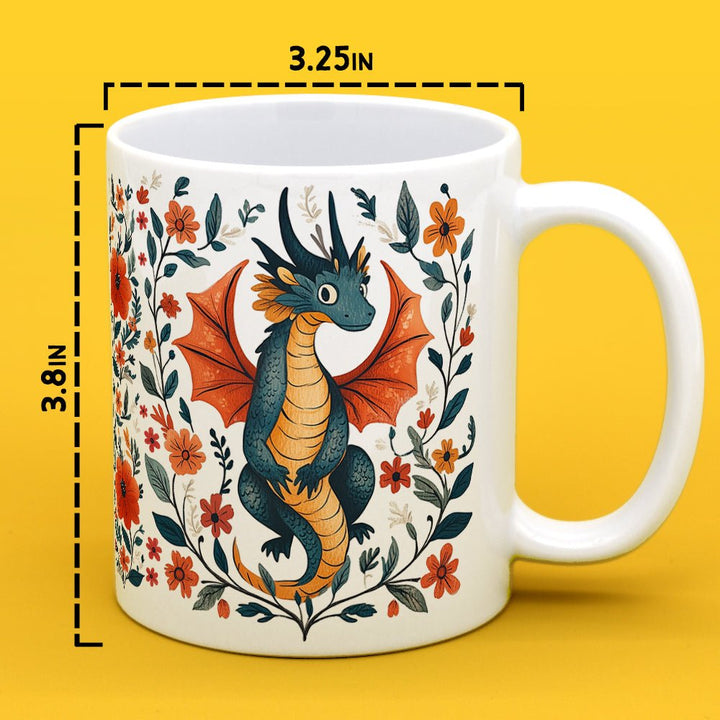 Floral Dragon Mug - Loftipop