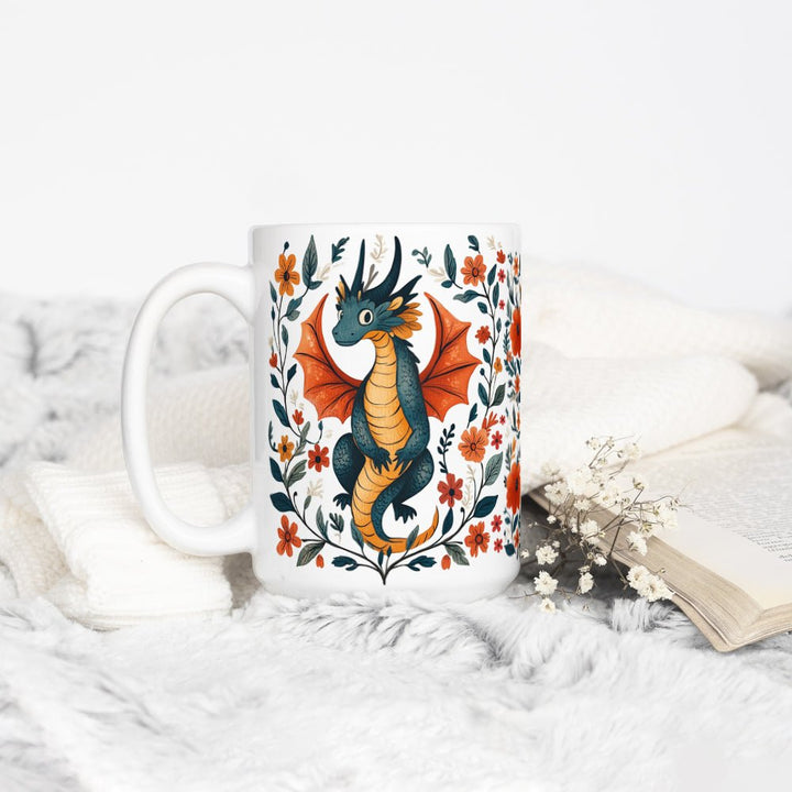 Floral Dragon Mug - Loftipop