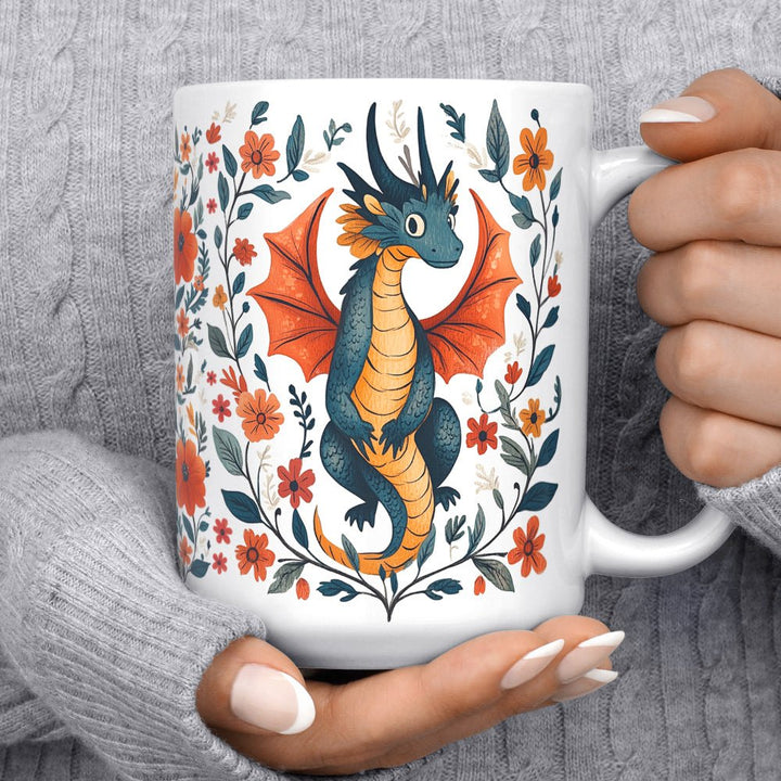 Floral Dragon Mug - Loftipop