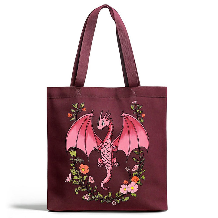 Floral Dragon Tote Bag - Loftipop