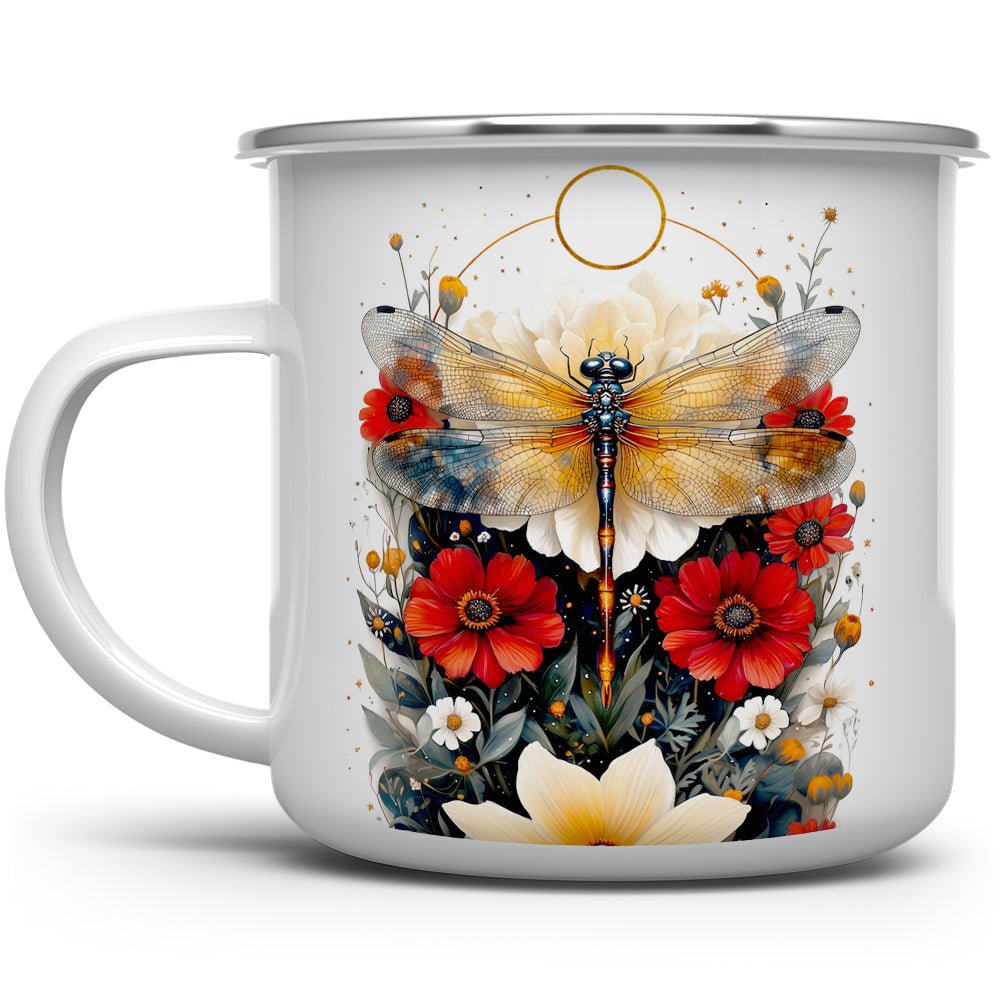 Floral Dragonfly Camp Mug - Loftipop