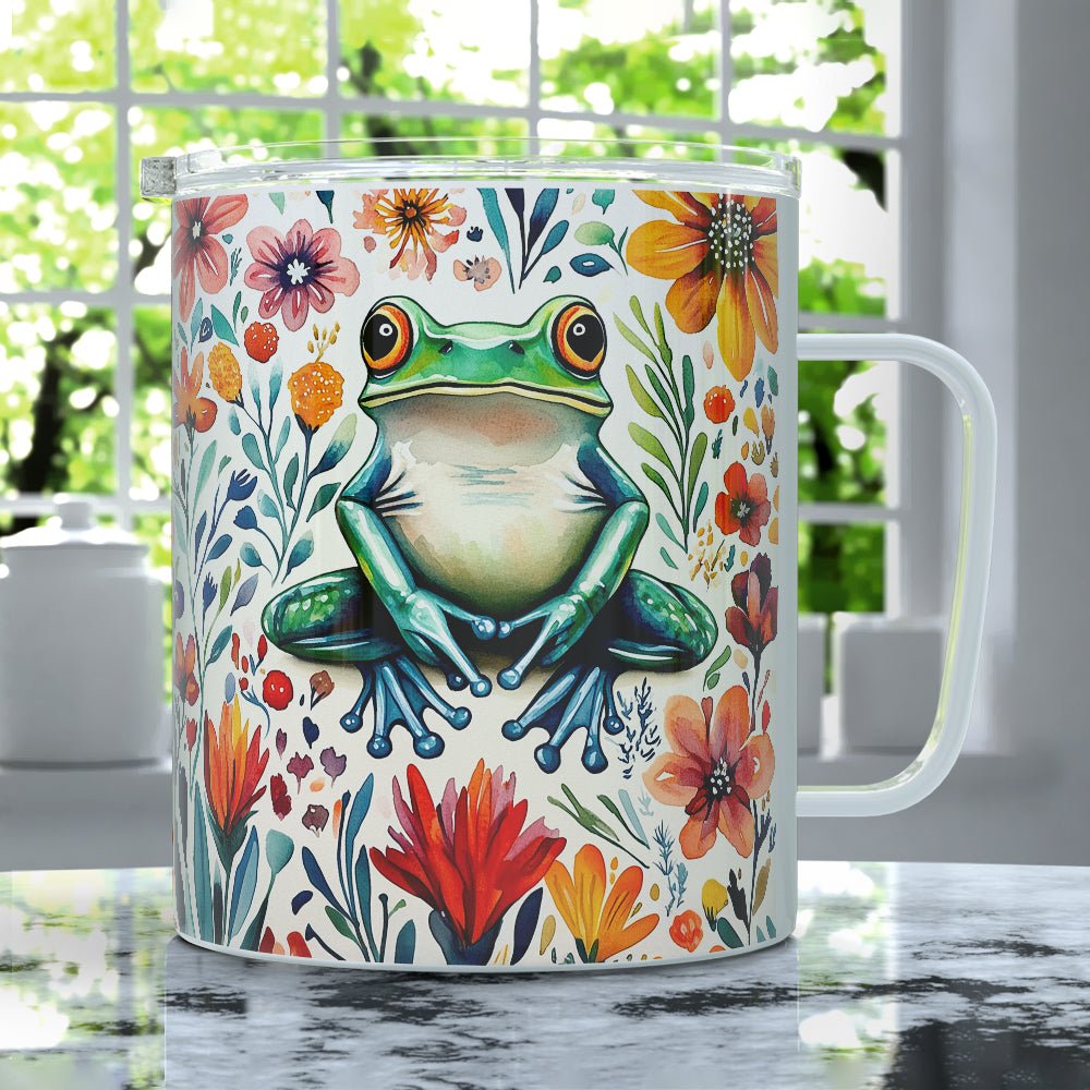 Floral Frog Insulated Travel Mug - Loftipop
