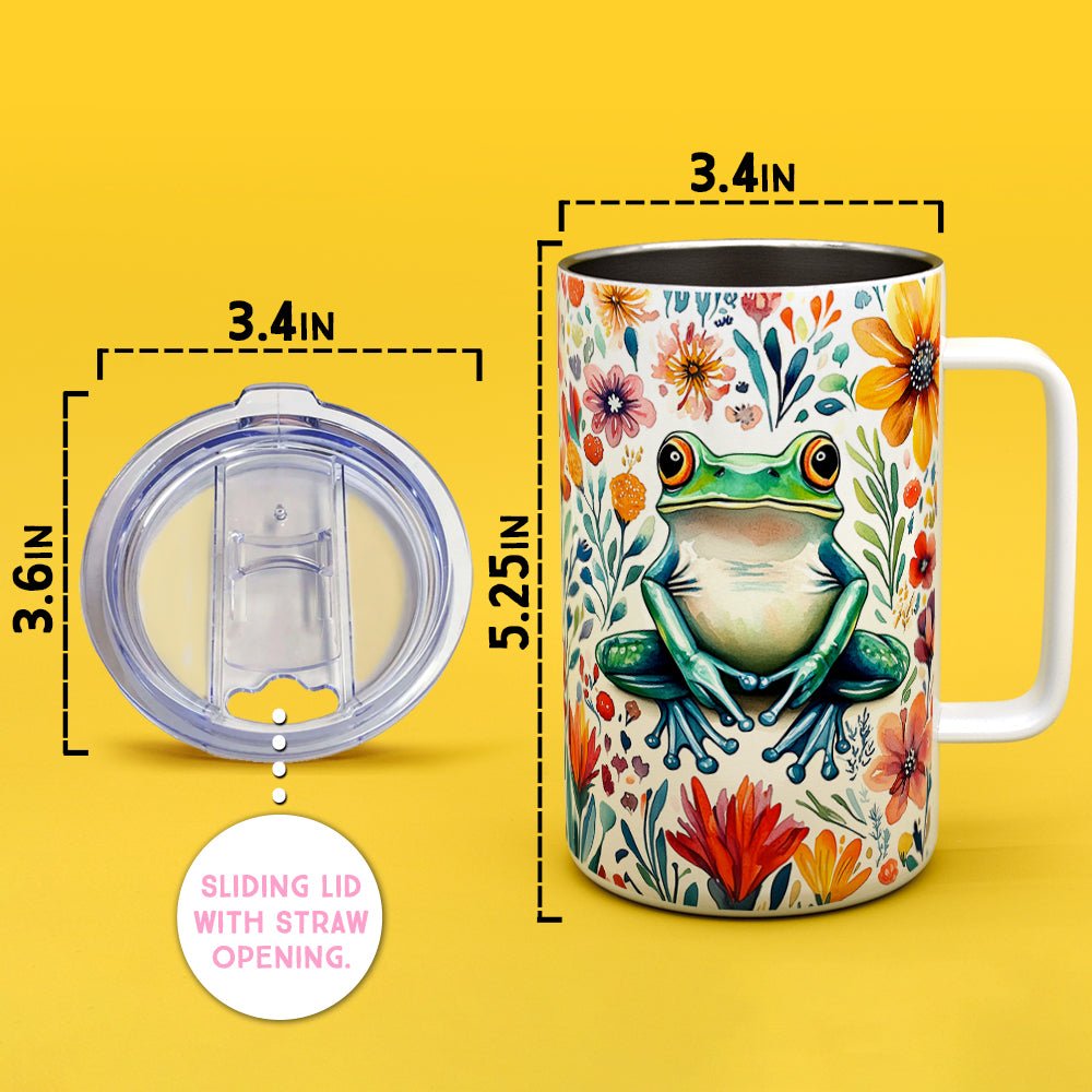 Floral Frog Insulated Travel Mug - Loftipop