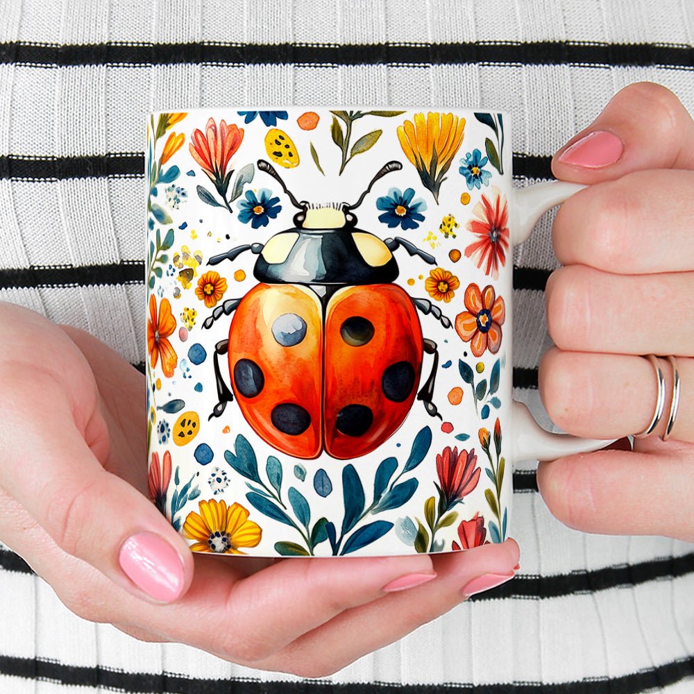 Floral Ladybug Mug - Loftipop