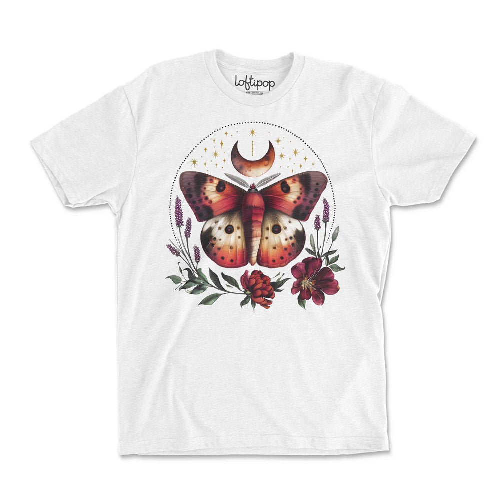 Floral Moth Crewneck Tshirt - Loftipop