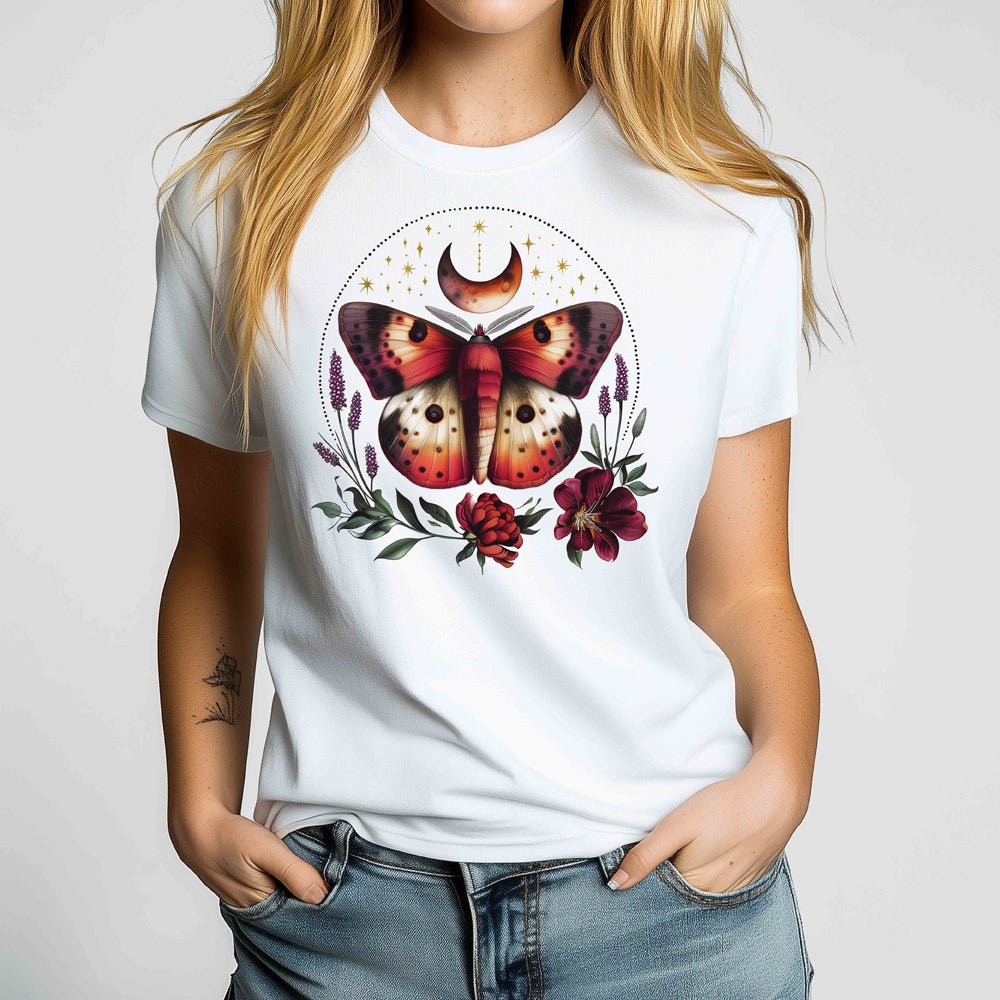 Floral Moth Crewneck Tshirt - Loftipop