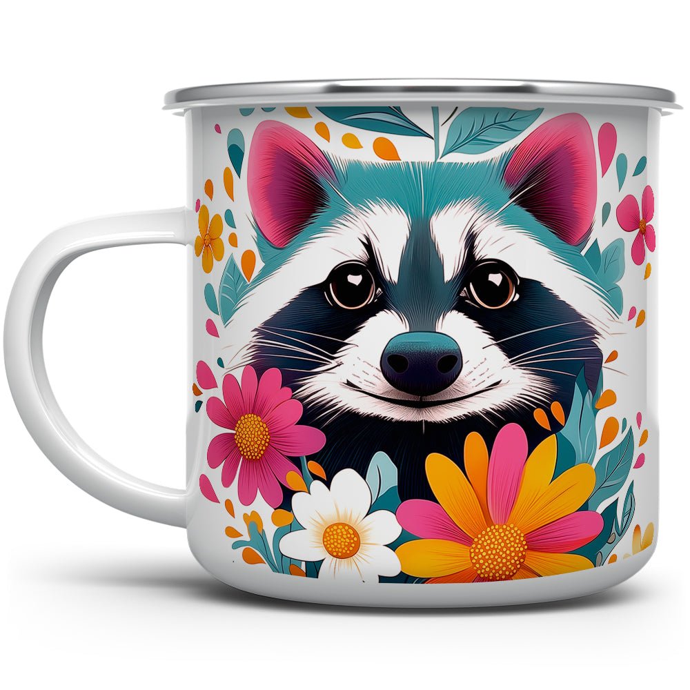 Floral Raccoon Camp Mug - Loftipop