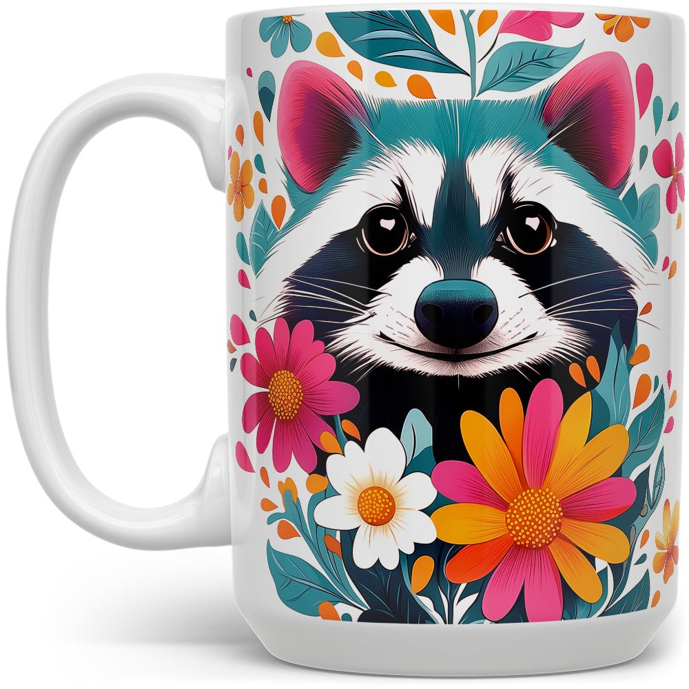 Floral Raccoon Mug - Loftipop