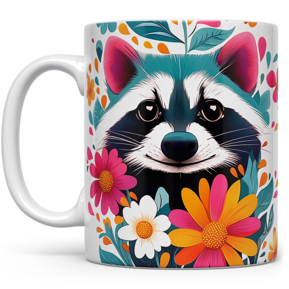 Floral Raccoon Mug - Loftipop