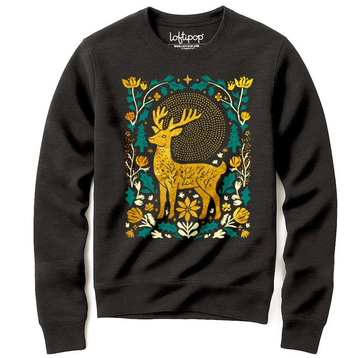 Forest Deer Crewneck Sweatshirt - Loftipop