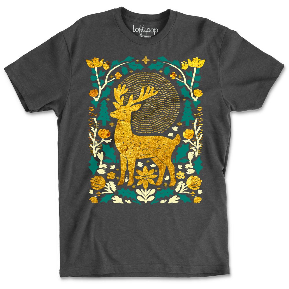 Forest Deer Crewneck T-Shirt - Loftipop