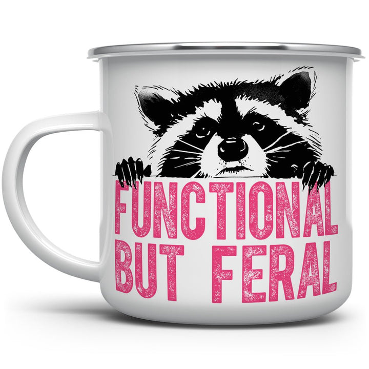 Functional But Feral Raccoon Camp Mug - Loftipop