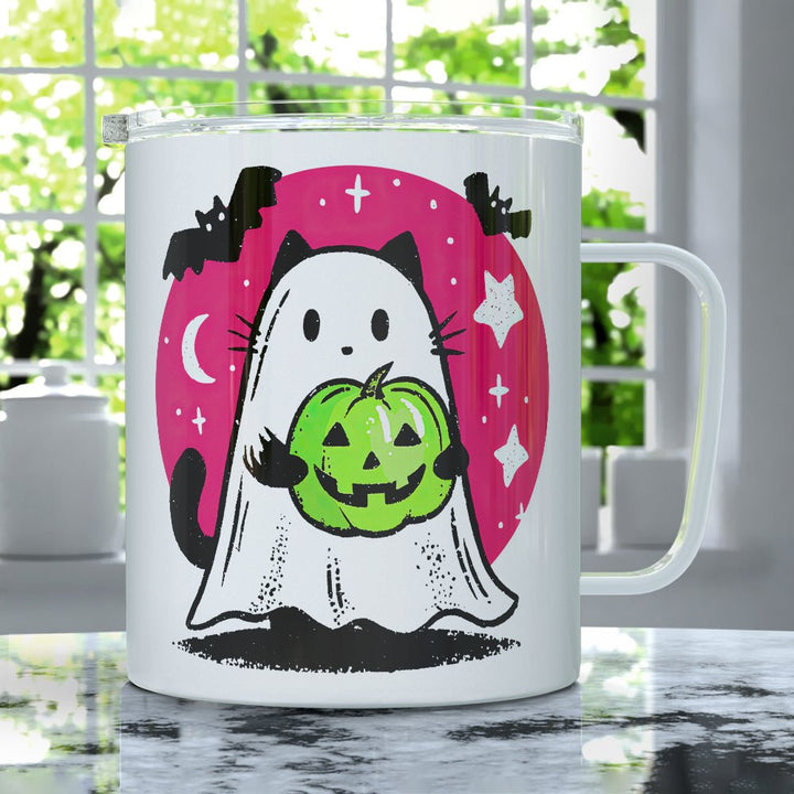 Ghost Kitty Insulated Travel Mug - Loftipop