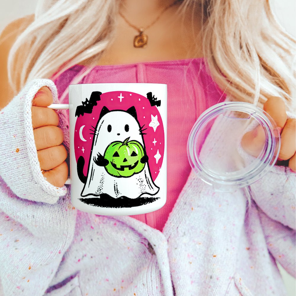 Ghost Kitty Insulated Travel Mug - Loftipop