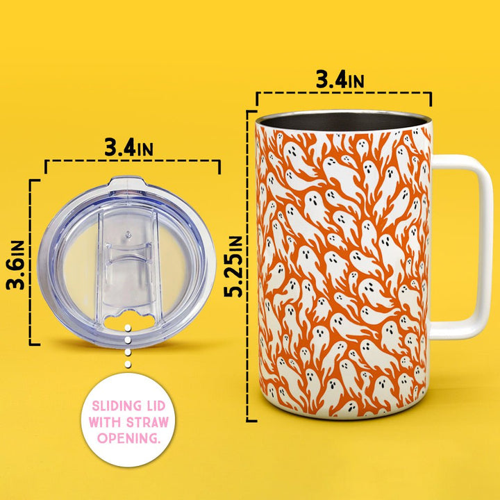Ghost Pattern Insulated Travel Mug - Loftipop