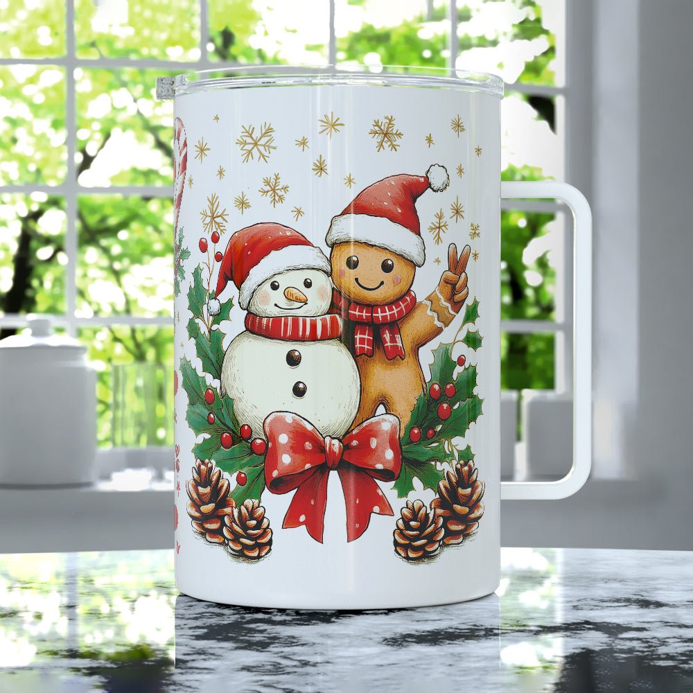 Gingerbread Snowman Insulated Travel Mug - Loftipop