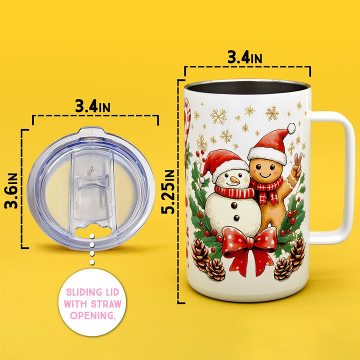 Gingerbread Snowman Insulated Travel Mug - Loftipop