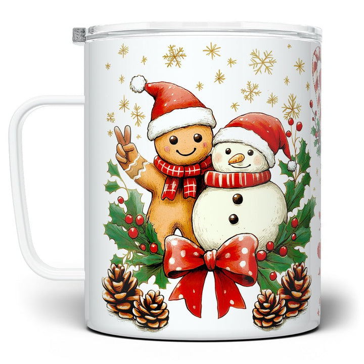 Gingerbread Snowman Insulated Travel Mug - Loftipop