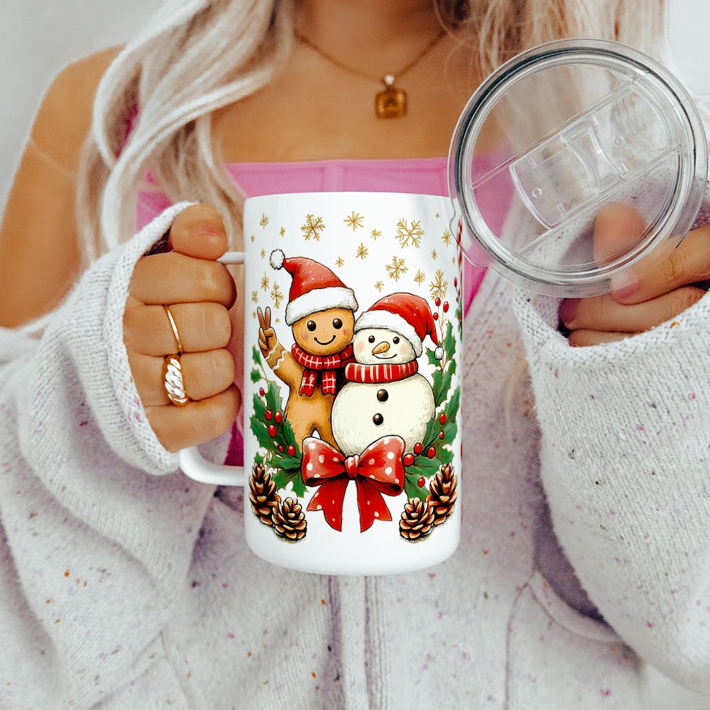 Gingerbread Snowman Insulated Travel Mug - Loftipop