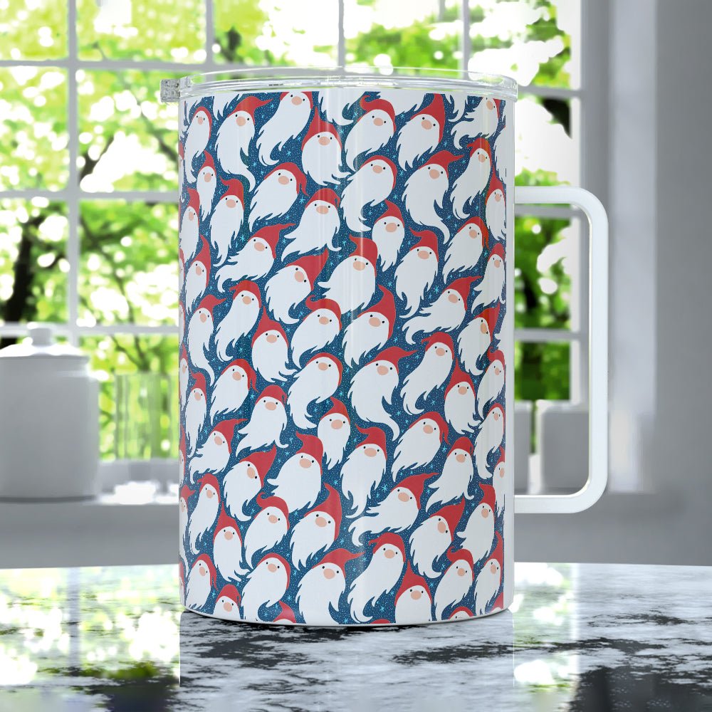 Gnome Santa Pattern Insulated Travel Mug - Loftipop