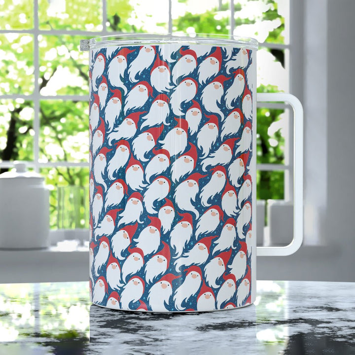 Gnome Santa Pattern Insulated Travel Mug - Loftipop