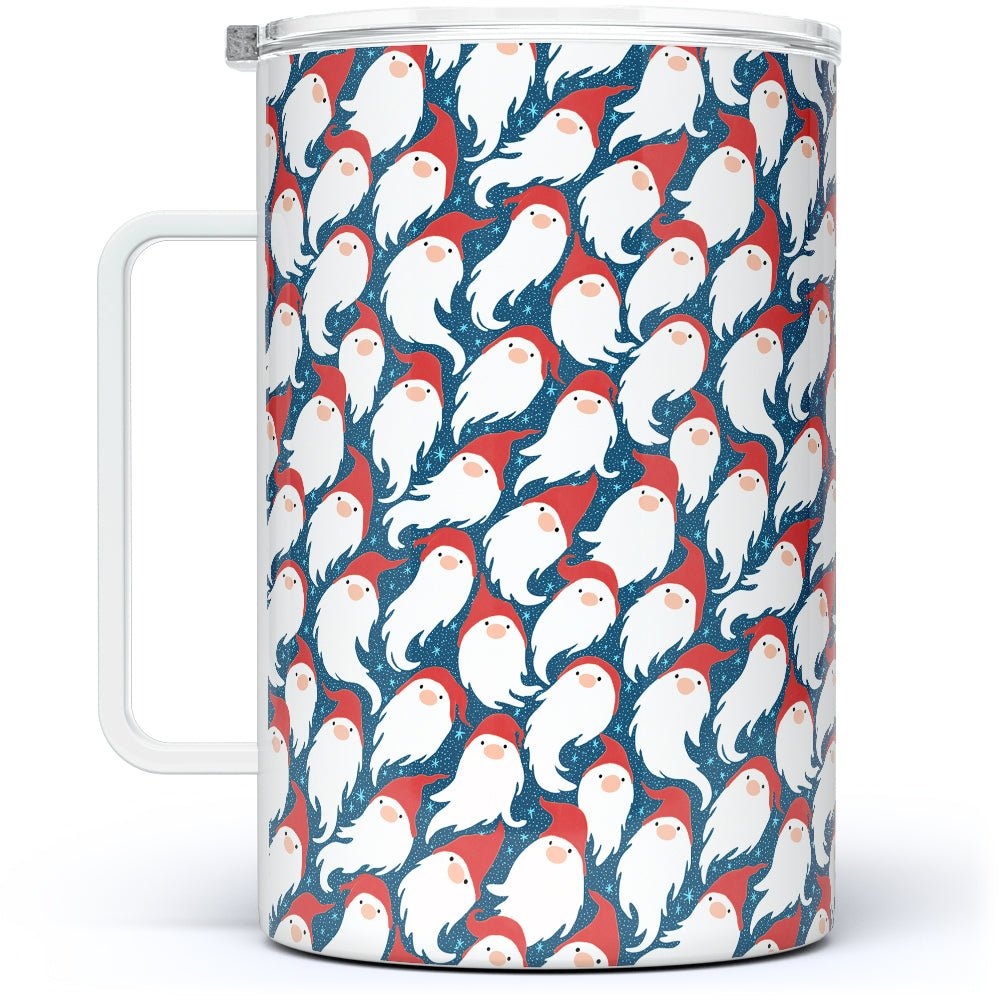 Gnome Santa Pattern Insulated Travel Mug - Loftipop