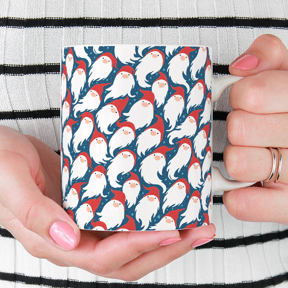 Gnome Santa Pattern Mug - Loftipop