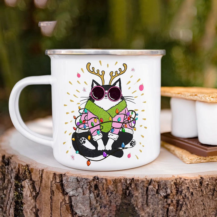 Groovy Holiday Cat Camp Mug - Loftipop