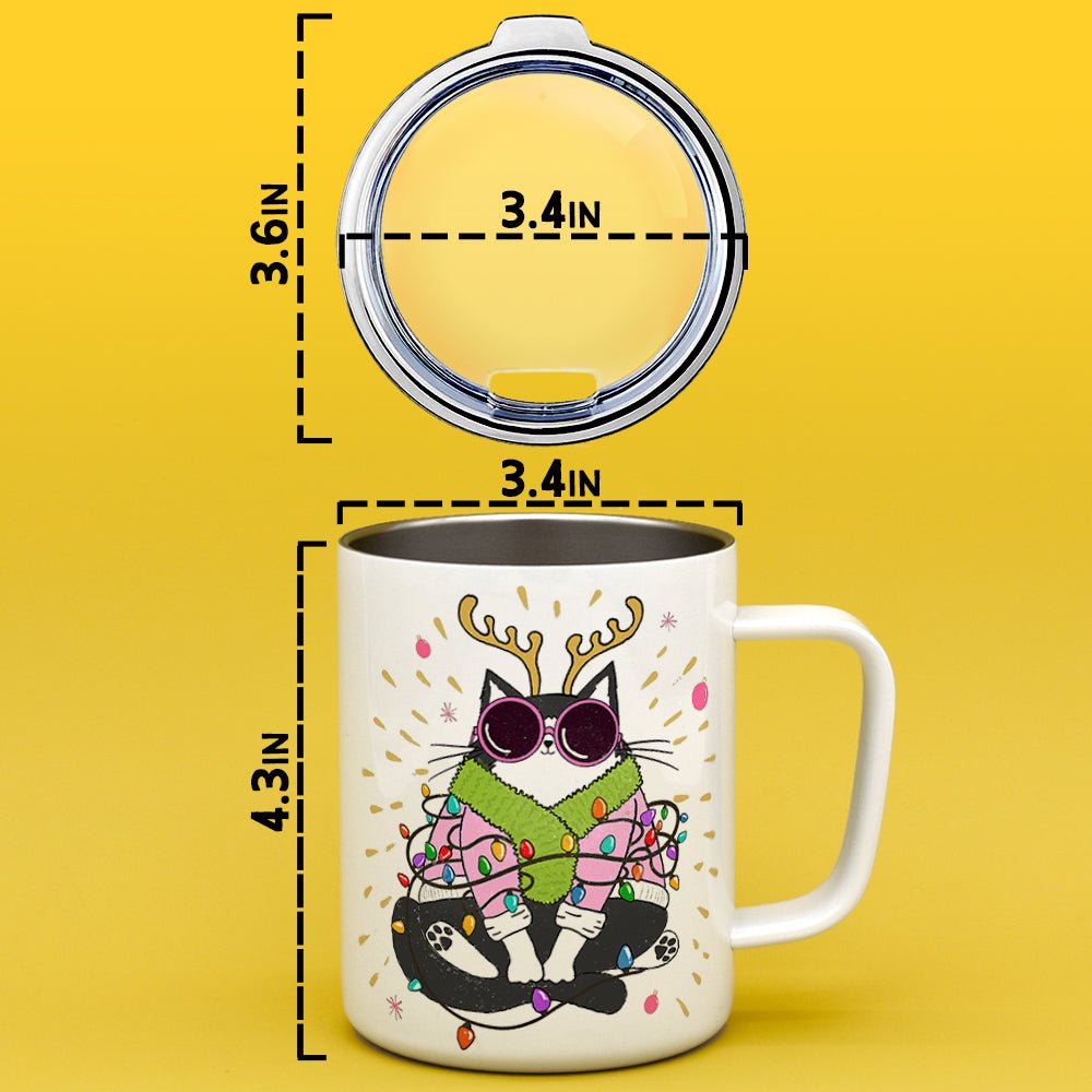 Groovy Holiday Cat Insulated Travel Mug - Loftipop
