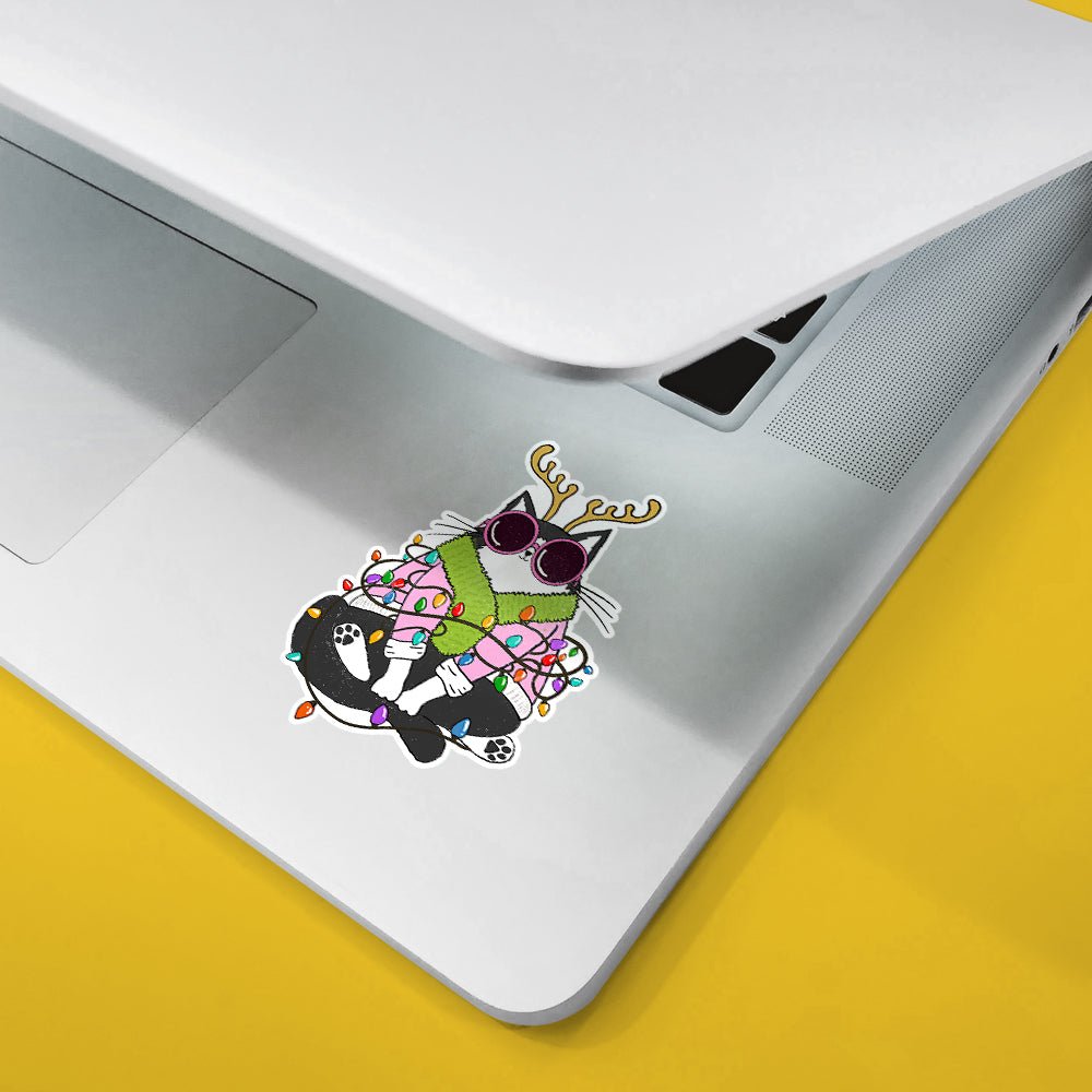 Groovy Holiday Cat Sticker - Loftipop