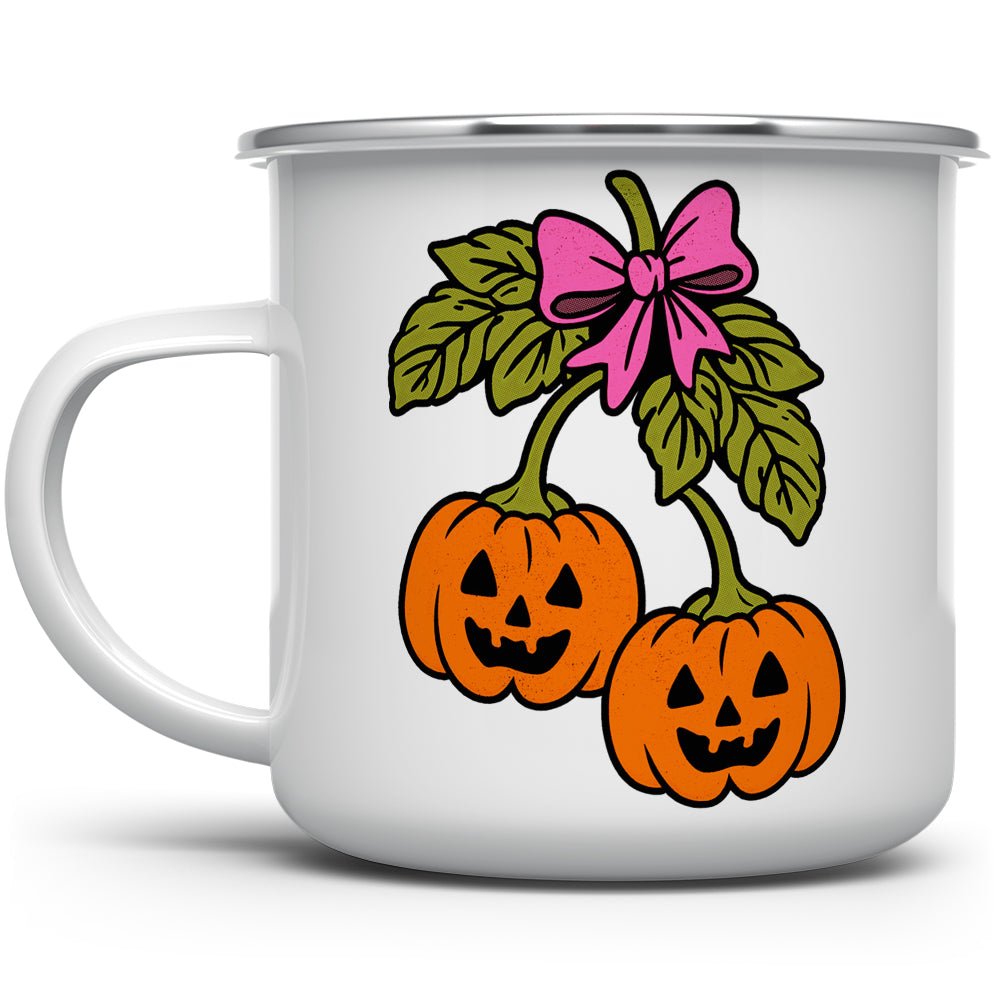 Halloween Pumpkin Cherries Camp Mug - Loftipop