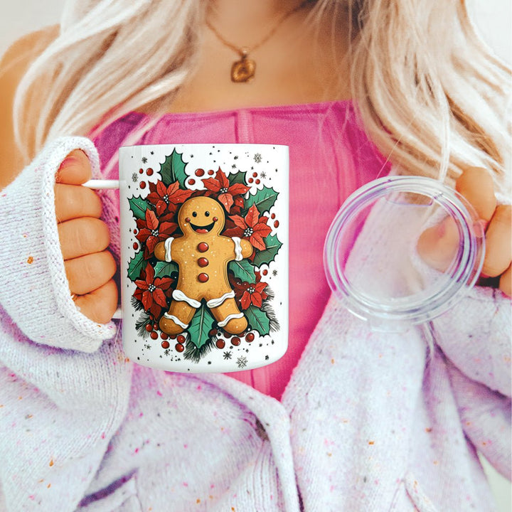 Holiday Gingerbread Insulated Travel Mug - Loftipop