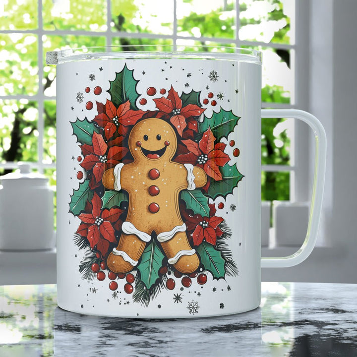 Holiday Gingerbread Insulated Travel Mug - Loftipop