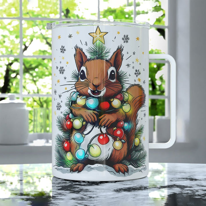 Holiday Squirrel Insulated Travel Mug - Loftipop