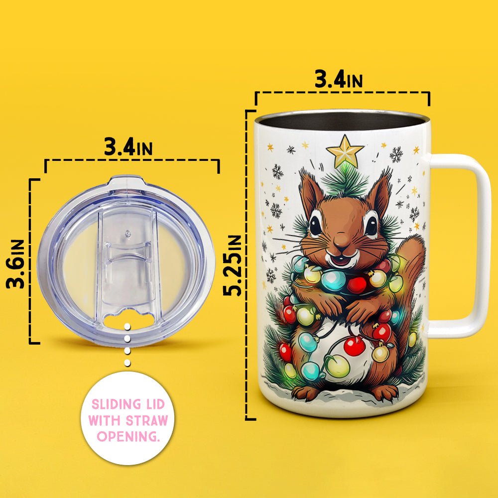 Holiday Squirrel Insulated Travel Mug - Loftipop