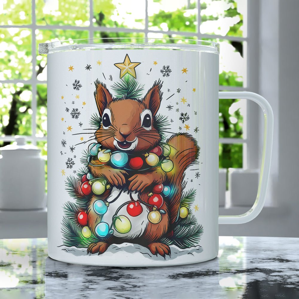 Holiday Squirrel Insulated Travel Mug - Loftipop