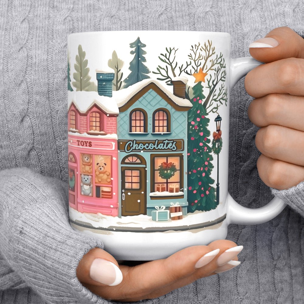 Holiday Storefront Shops Mug - Loftipop