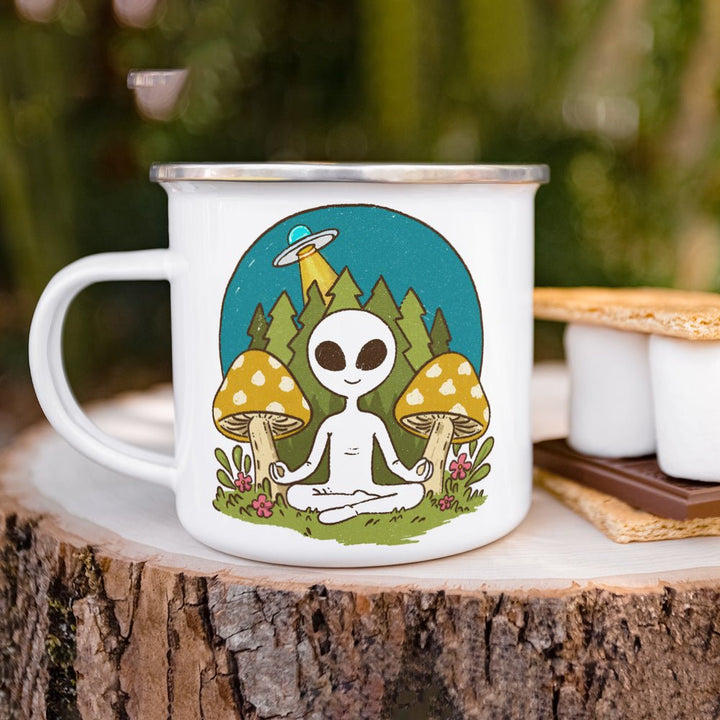 Meditating Alien Camp Mug - Loftipop