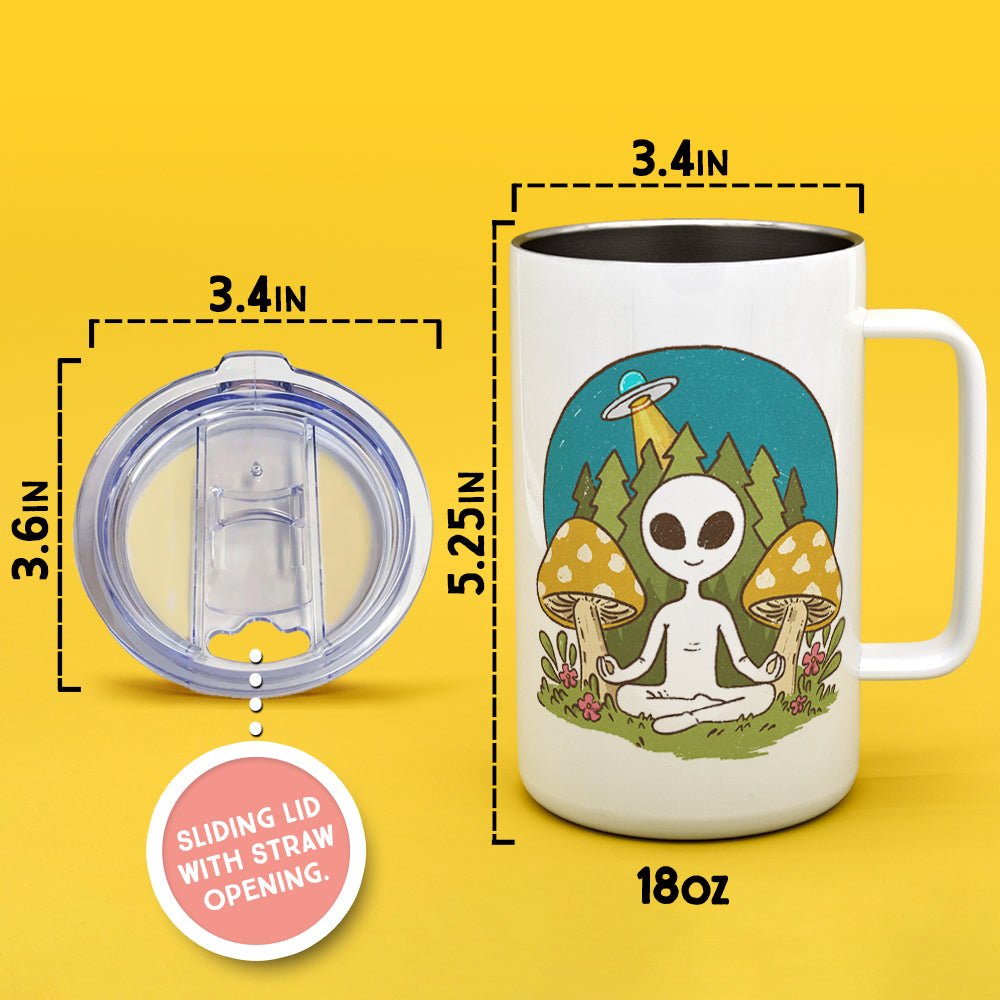 Meditating Alien Insulated Travel Mug - Loftipop