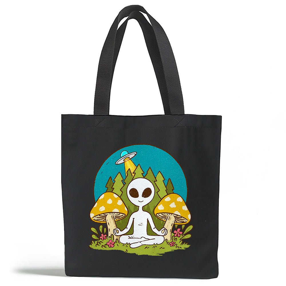 Meditating Alien Tote Bag - Loftipop