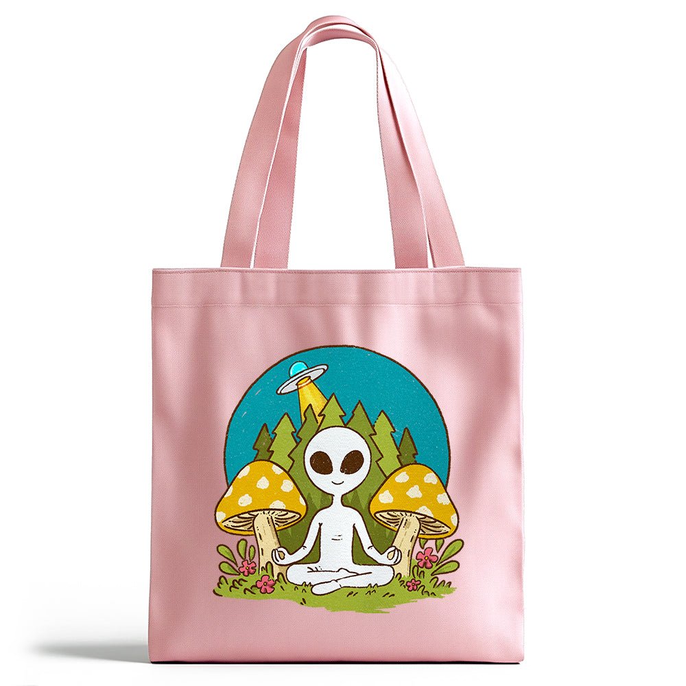 Meditating Alien Tote Bag - Loftipop