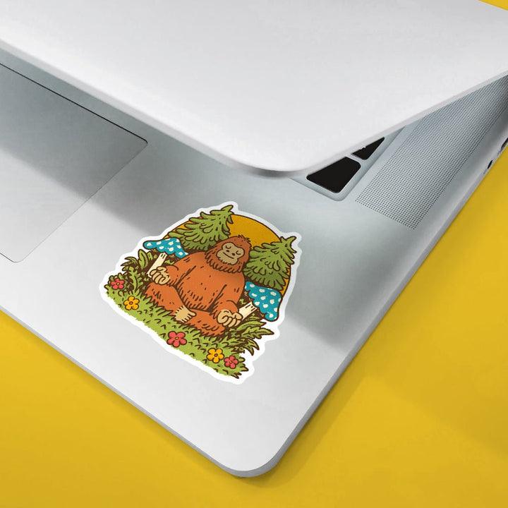Meditating Bigfoot Sticker - Loftipop