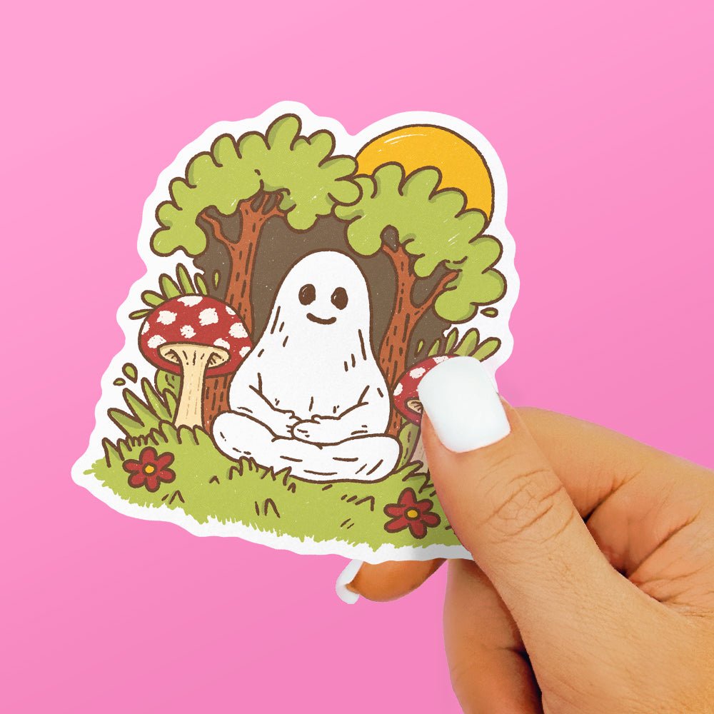 Meditating Ghost Sticker - Loftipop