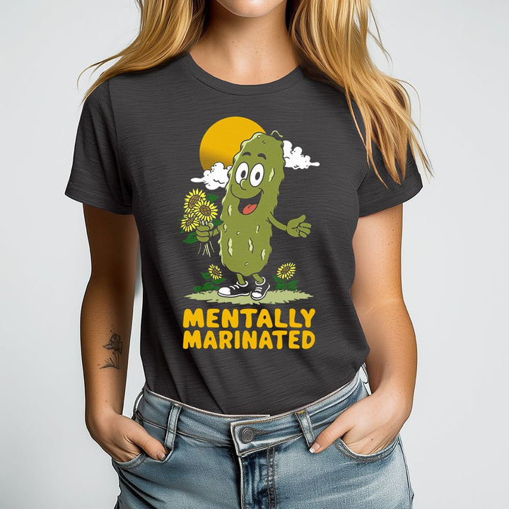 Mentally Marinated Pickle Crewneck Tshirt - Loftipop