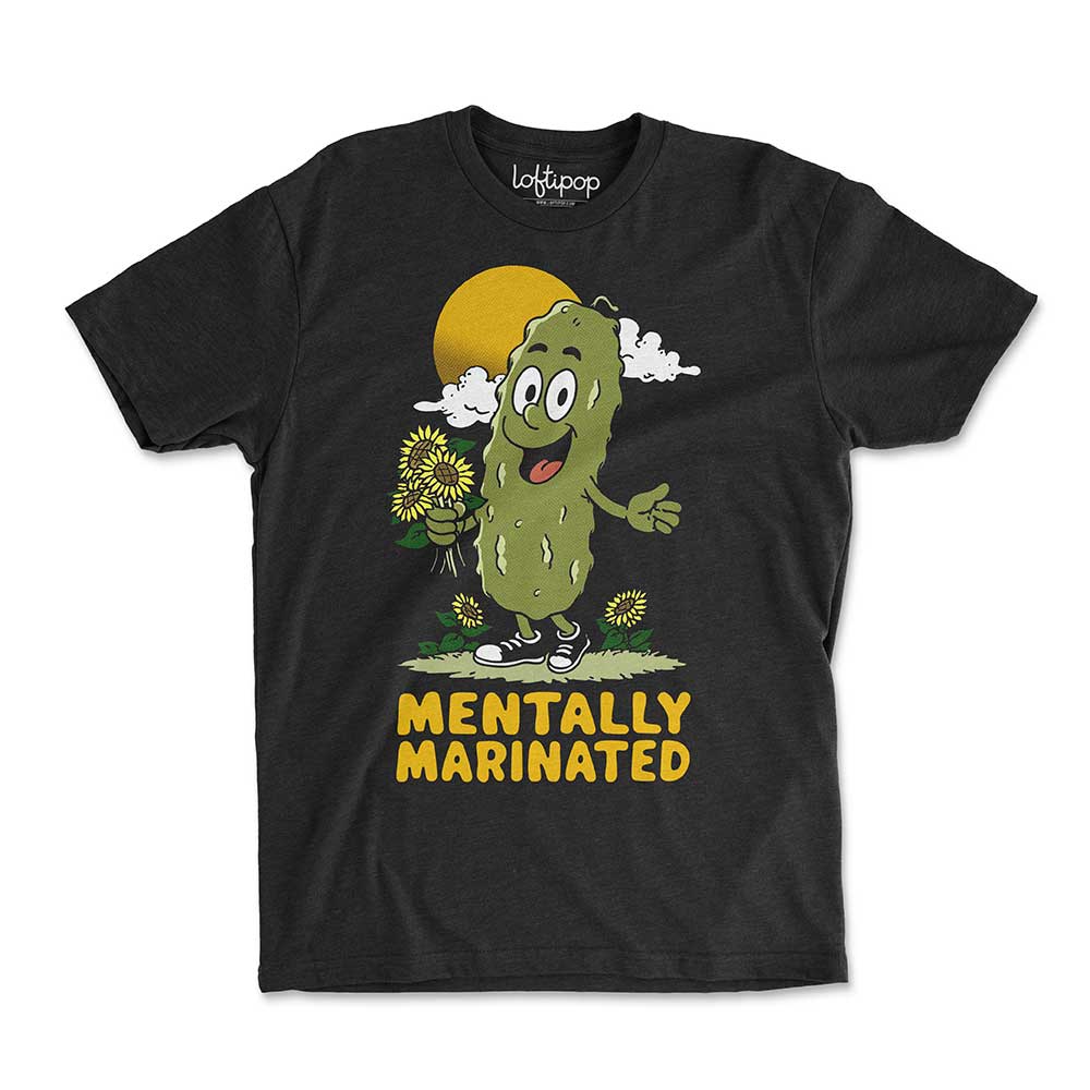 Mentally Marinated Pickle Crewneck Tshirt - Loftipop