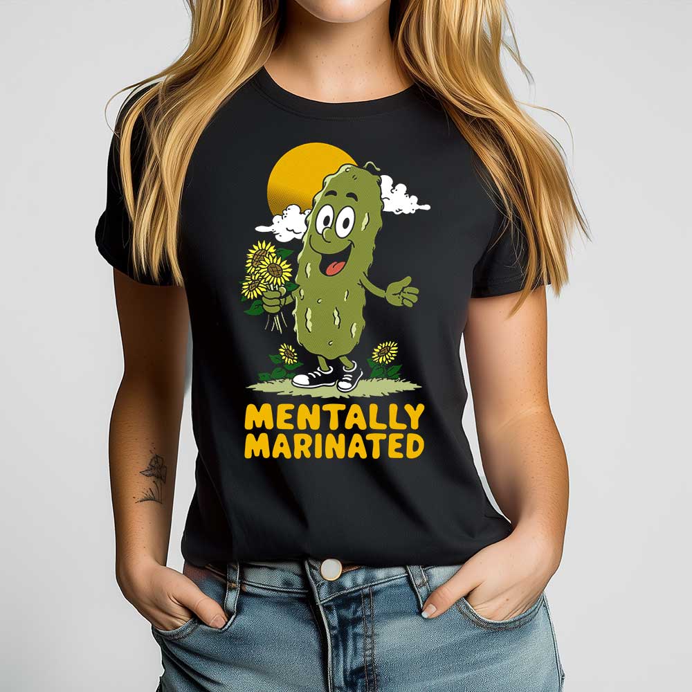 Mentally Marinated Pickle Crewneck Tshirt - Loftipop
